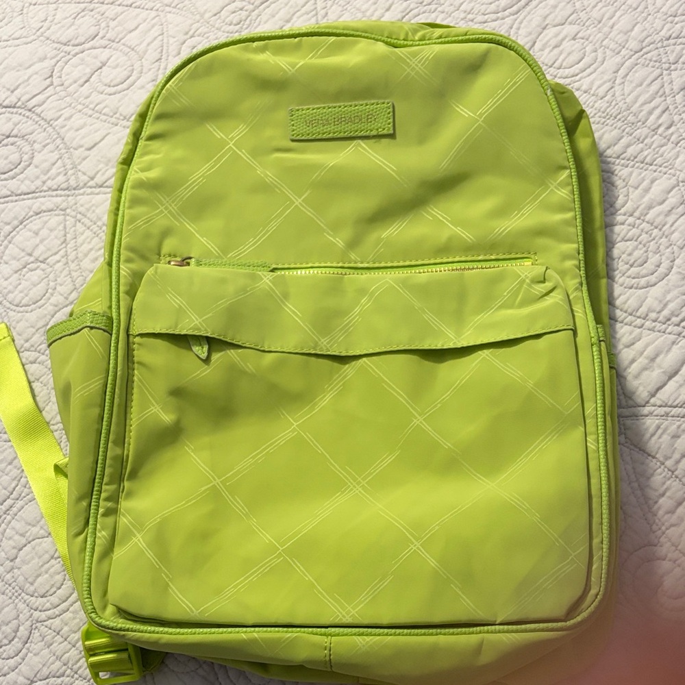 Vera Bradley Lime Green Preppy Poly Large Backpack
